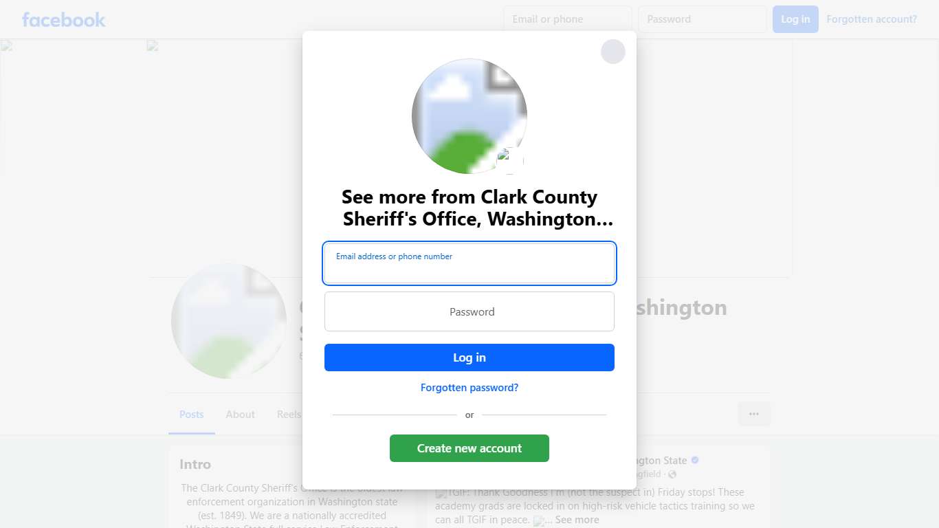 Clark County Sheriff's Office, Washington State Vancouver WA Facebook